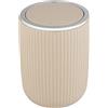 WENKO Secchio con coperchio oscillante Agropoli S beige, 2 litri, secchio per bagno, pattumiera in plastica di qualità, modellatura plastica e superficie strutturata, Ø 14,5 x 20 cm