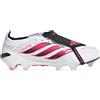 Adidas Scarpa da Calcio Uomo Adidas Predator Elite Fold-Over Tongue Terreni Compatti Bianco Rosa Nero