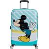 American Tourister Wavebreaker Disney - Spinner M, bagaglio per bambini, 67 cm, 64 L, multicolore (Mickey Blue Kiss)