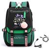 Roffatide KATSEYE Zaino per studenti grande capacità con scomparti Kpop Fan Regalo | Borsa da scuola multitasca resistente con porta di ricarica USB per EYEKONS ragazzi ragazze ideale per viaggi Verde