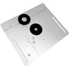 Generic Tavola Fresatrice 2 in 1 Piastra di Inserimento Piastra Ribaltabile in Lega di Alluminio con Spaziatura tra i Fori 85x85mm e 70x60mm per Fresatrice per la Lavorazione del Legno