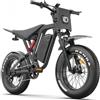 DEEPOWER Bicicletta Elettrica per Adulti Fat Tire 20"x4.0", Batteria Rimovibile 52V 25Ah, Ebike da Montagna con Sospensione Completa