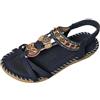 Generico Sandali da donna estivi, eleganti, con separatore per le dita, comode scarpe estive, sandali ortopedici piatti con plantare, sandali traspiranti con cinturino posteriore per vacanze al mare (Navy, 44)