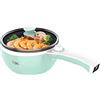 Vocha Padella Elettrica con Coperchio e Manico, Mini Pentola Elettrica Cuocipasta Da 1,5 Litri, Diametro 20 Centimetri, Rivestimento Antiaderente, Fornello Elettrico Portatile da Viaggio (Verde)