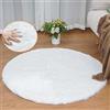 ORINOVA Tappeto Rotondo Bianco 90 cm Salotto Morbido Piccolo Tappeto Camera da Letto Moderno Lavabile