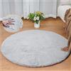 ORINOVA Tappeto Rotondo Grigio 90 cm Camera da Letto Morbido Piccolo Tappeto Salotto Moderno Lavabile