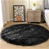 ORINOVA Tappeto Peloso Nero Rotondo 150 cm Rug Camera da Letto Morbido Tappeti Scendiletto Lavabile in Lavatrice Moderno Salotto