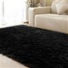 ORINOVA Tappeto Peloso Nero 180x270 cm Rug Morbido Camera da Letto Tappeti Scendiletto Lavabile in Lavatrice Moderno Salotto