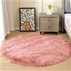 ORINOVA Tappeto Peloso Rosa Rotondo 150 cm Camera da Letto Morbido Scendiletto Tappeti Rug Lavabile in Lavatrice Moderno Salotto