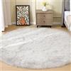 ORINOVA Tappeto Peloso Bianco Rotondo 200 cm Rug Tappeti Scendiletto Morbido Camera da Letto Lavabile in Lavatrice Moderno Salotto