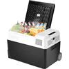 WANNYTON 58L Frigo Portatile a Compressore, Frigorifero Elettrico 12/24/100-240 V, Mini Frigo per Auto, Camper, Barca, con Ruote e Maniglia di Trasporto, con Cavi AC/DC
