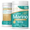 EternaVea Collagene Marino con Acido Ialuronico 12g di Collagene 500g in Polvere - Idrolizzato Puro Tipo I - Integratore Capelli Pelle Unghie Muscoli - Gusto Neutro
