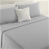 IRGE - Lenzuola Completo Letto 1 Piazza e mezza Marta Grigio perla - 185x290 cm