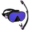 CRESSI COMBO DUAL + SUPERNOVA DRY NERO/LILLA LENTI 380 UV BL Kit Snorkeling - Maschera Snorkel