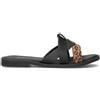 VARIOPINTO Ciabatta donna nera/maculato in pelle