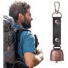 Generisch Campanelle a forma di orso per escursionismo con cinturino in pelle PU | Campanello anti-smarrimento per cani, con resistente cinturino in pelle PU, per escursionismo, ciclismo, pesca, arrampicata.