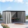 DEGHI Set di 4 tende laterali per gazebo bioclimatico 4x4 m in poliestere grigio - Enea
