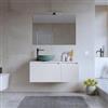 DEGHI Mobile bagno sospeso 100 cm bianco opaco con top e specchio - Koda