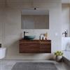 DEGHI Mobile bagno sospeso 100 cm rovere deciso con top e specchio - Koda