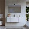 DEGHI Mobile bagno sospeso 120 cm bianco opaco con lavabo e specchio - Koda