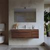 DEGHI Mobile bagno sospeso 120 cm rovere deciso con lavabo e specchio - Koda