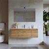 DEGHI Mobile bagno sospeso 120 cm rovere gold con lavabo e specchio - Koda