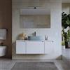 DEGHI Mobile bagno sospeso 120 cm bianco opaco con top e specchio - Koda