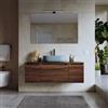 DEGHI Mobile bagno sospeso 120 cm rovere deciso con top e specchio - Koda