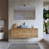 DEGHI Mobile bagno sospeso 120 cm rovere gold con top e specchio - Koda