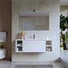 DEGHI Mobile bagno sospeso 120 cm bianco opaco con lavabo e specchio - Koda Pop