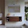DEGHI Mobile bagno sospeso 120 cm rovere deciso con lavabo e specchio - Koda Pop