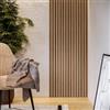 DEGHI Pannello fonoassorbente boiserie 60x240h cm bianco con listelli rovere scuro - Bjorn