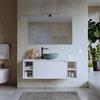 DEGHI Mobile bagno sospeso 120 cm bianco opaco con top e specchio - Koda Pop