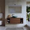 DEGHI Mobile bagno sospeso 120 cm rovere deciso con top e specchio - Koda Pop