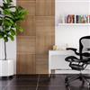 DEGHI Set 4 pannelli fonoassorbenti boiserie 60x60h cm bianco con listelli rovere scuro - Bjorn