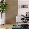 DEGHI Set 4 pannelli fonoassorbenti boiserie 60x60h cm nero con listelli rovere chiaro - Bjorn