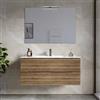DEGHI Mobile bagno sospeso 100 cm 2 cassetti rovere america cannettato con lavabo - Nosybe