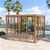 DEGHI Vetrata panoramica scorrevole lato 3 metri in alluminio effetto legno per gazebo bioclimatico - Enea Wood