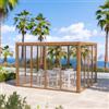 DEGHI Vetrata panoramica scorrevole lato 3,6 metri in alluminio effetto legno per gazebo bioclimatico - Enea Wood