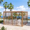 DEGHI Vetrata panoramica scorrevole lato 4 metri in alluminio effetto legno per gazebo bioclimatico - Enea Wood