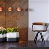 DEGHI Pannello fonoassorbente boiserie 60x240h cm nero con listelli obliqui rovere scuro - Bjorn