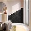 DEGHI Set 3 pannelli fonoassorbenti boiserie esagonali 26x30h cm nero con listelli nero effetto legno - Bjorn