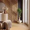 DEGHI Pannello fonoassorbente boiserie 60x240h cm bianco con listelli diagonali rovere scuro - Bjorn
