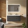 DEGHI Mobile bagno sospeso 120 cm 4 cassetti antracite cannettato con lavabo in resina- Codix