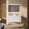 DEGHI Mobile bagno sospeso 120 cm 4 cassetti bianco opaco cannettato con lavabo in resina- Codix