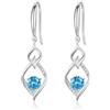 JETBON Orecchini pendenti in argento Sterling da donna, orecchini pendenti in argento con zirconia cubica, ipoallergenici, orecchini lineari intrecciati per orecchie sensibili, regalo di compleanno, Natale