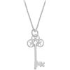 Silverly Collana con Chiave in Filigrana Grande in Argento Sterling per Donna | Ciondolo Chiave Antica in Argento 925 con Catena a Maglie | Gioielli Cottagecore in Stile Vintage