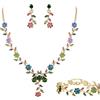 Clearine Set di gioielli da donna per feste, balli e ciondoli a forma di fiore, con cristalli
