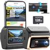 DDPAI Z60 Pro Dashcam Auto 4K, Dual STARVIS 2 IMX678 60FPS HDR, eMMC Integrata 32GB + Scheda 128GB Gratuita, Visione Notturna AI-ISP, 4G LTE, WiFi 5GHz, GPS, Modalità Parcheggio 24h, Schermo IPS 3"