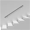 Tubiaz - Corrimano in acciaio inox per scale, 100 cm, antiscivolo, corrimano a parete per interni ed esterni con supporti a muro, materiale di montaggio